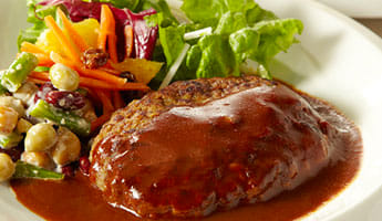 Hamburger steak with demi-glacé sauce