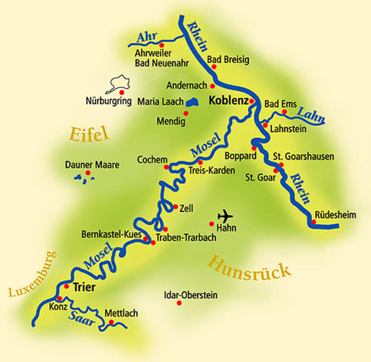 Mosel Wine Region Map   Karte 2jpg 