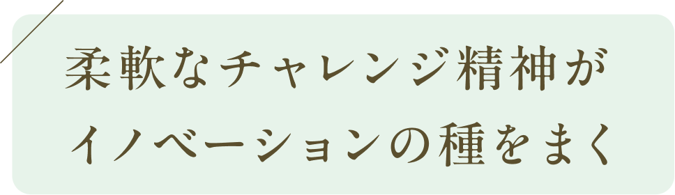 柔軟なチャレンジ精神がイノベーションの種をまく